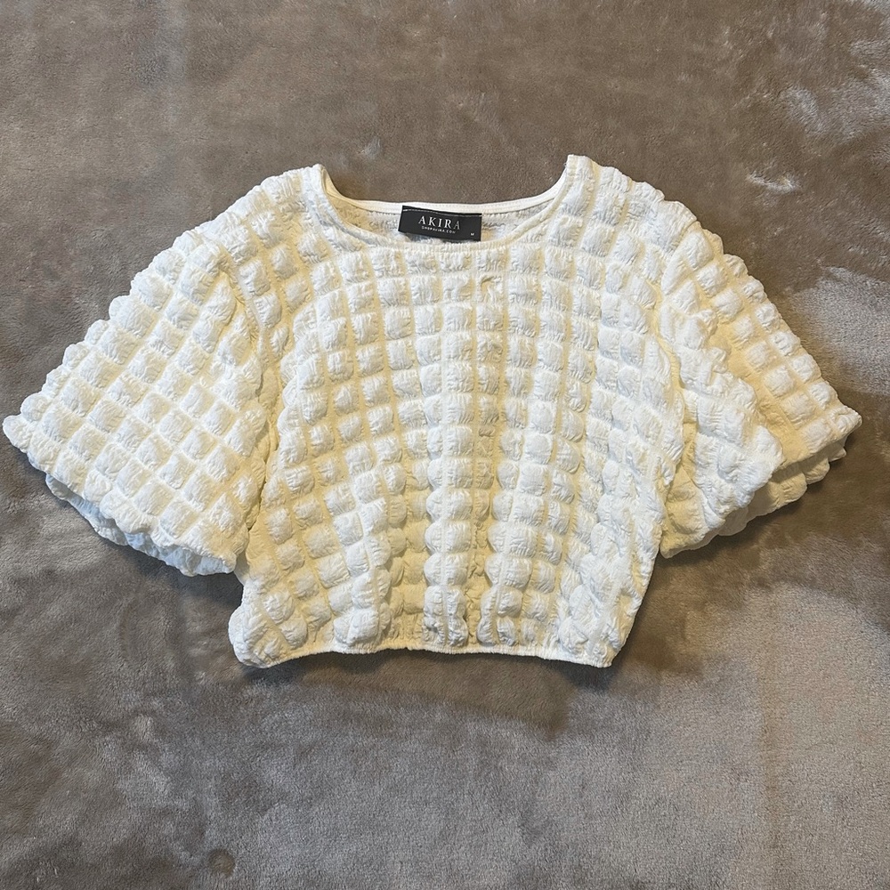 Akira bubble sleeve crop top